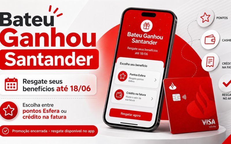 Santander libera resgate dos prêmios da promoção Bateu Ganhou