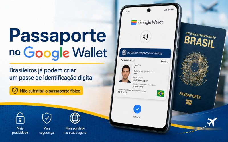 Google Wallet libera passe de identificação baseado no passaporte brasileiro.